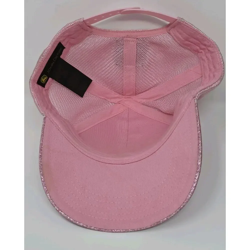 Genuine‎ JOHN DEERE Pink Glitter Toddler Snapback Hat Baseball Cap Tractor Farm